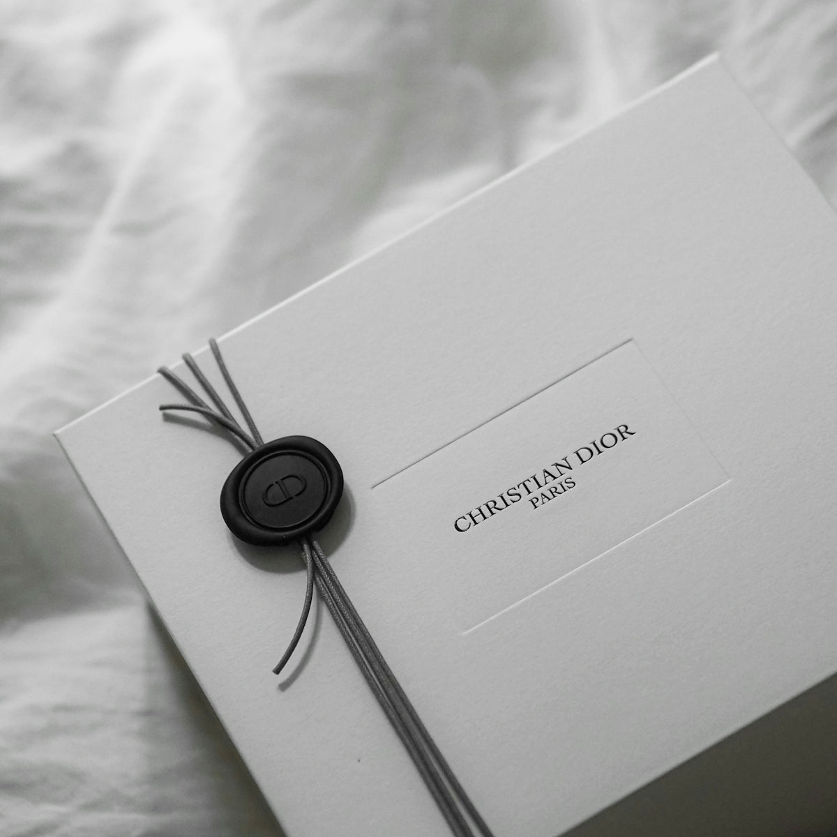 Christian dior gift box with wax seal